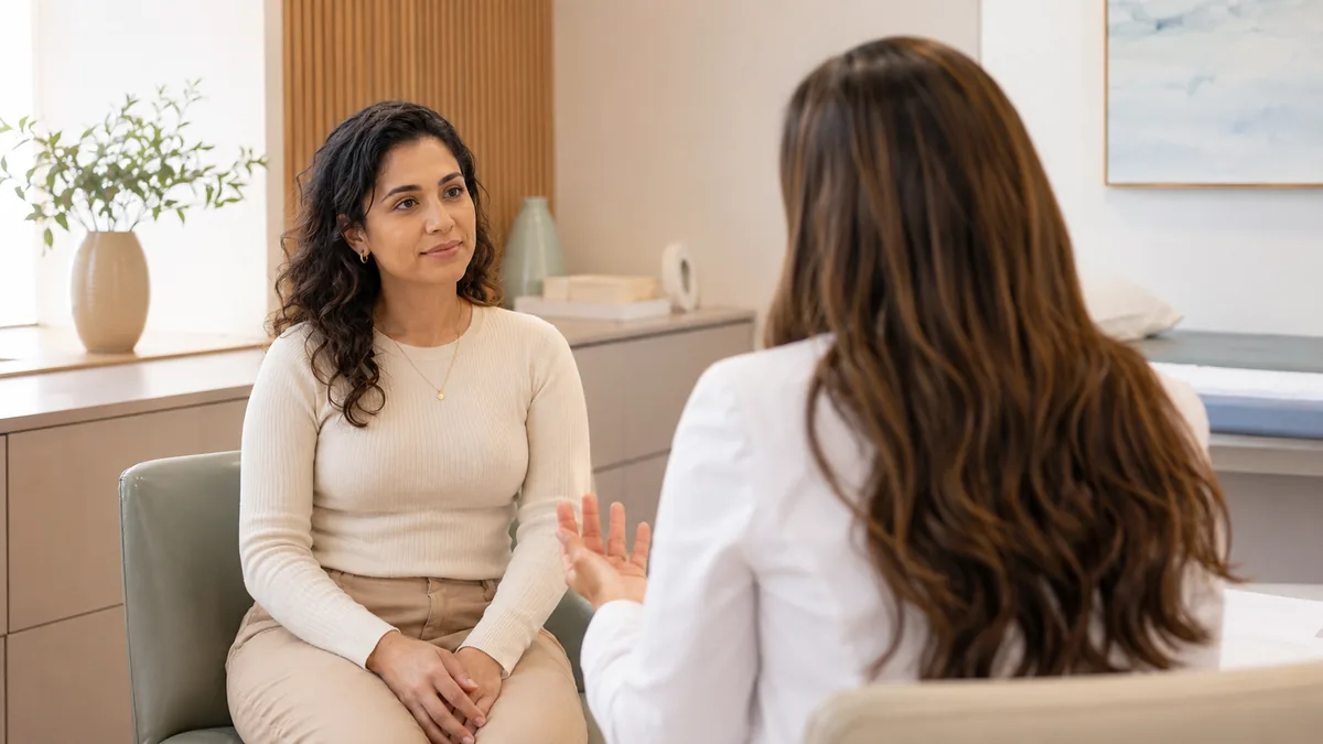 Equipamento de ultrassonografia em consultório médico, ambiente onde é realizado o exame para pesquisa de endometriose