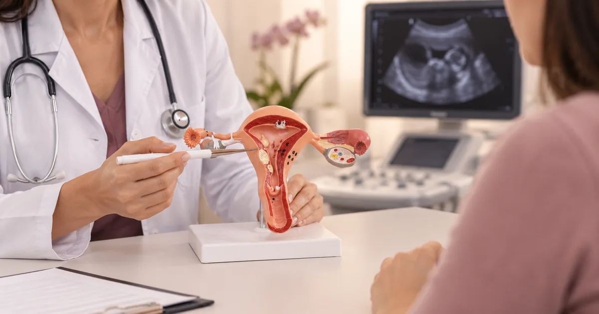 Paciente durante ultrassom no contexto de endometriose e fertilidade feminina